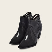 Botín casual en piel genuina de mantarraya para dama Botas y Botines 