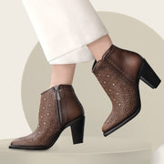 Botín casual en piel genuina para dama Botas y Botines 