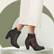 Botín casual en piel genuina para dama Botas y Botines 