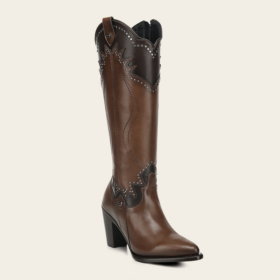 Bota tradicional en piel genuina de becerro para dama