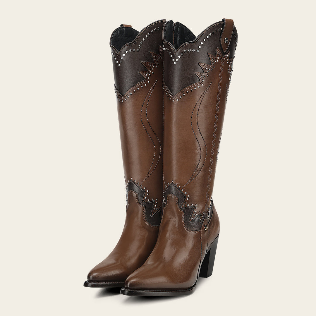 Bota tradicional en piel genuina de becerro para dama