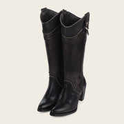 Bota tradicional en piel genuina de pitón para dama Botas y Botines 