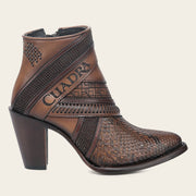 Botín tradicional en piel genuina de pitón para dama Botas y Botines 