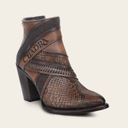 Botín tradicional en piel genuina de pitón para dama Botas y Botines 