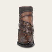 Botín tradicional en piel genuina de pitón para dama Botas y Botines 