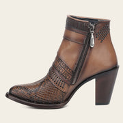 Botín tradicional en piel genuina de pitón para dama Botas y Botines 
