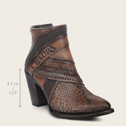 Botín tradicional en piel genuina de pitón para dama Botas y Botines 