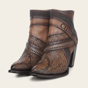 Botín tradicional en piel genuina de pitón para dama Botas y Botines 