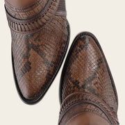 Botín tradicional en piel genuina de pitón para dama Botas y Botines 