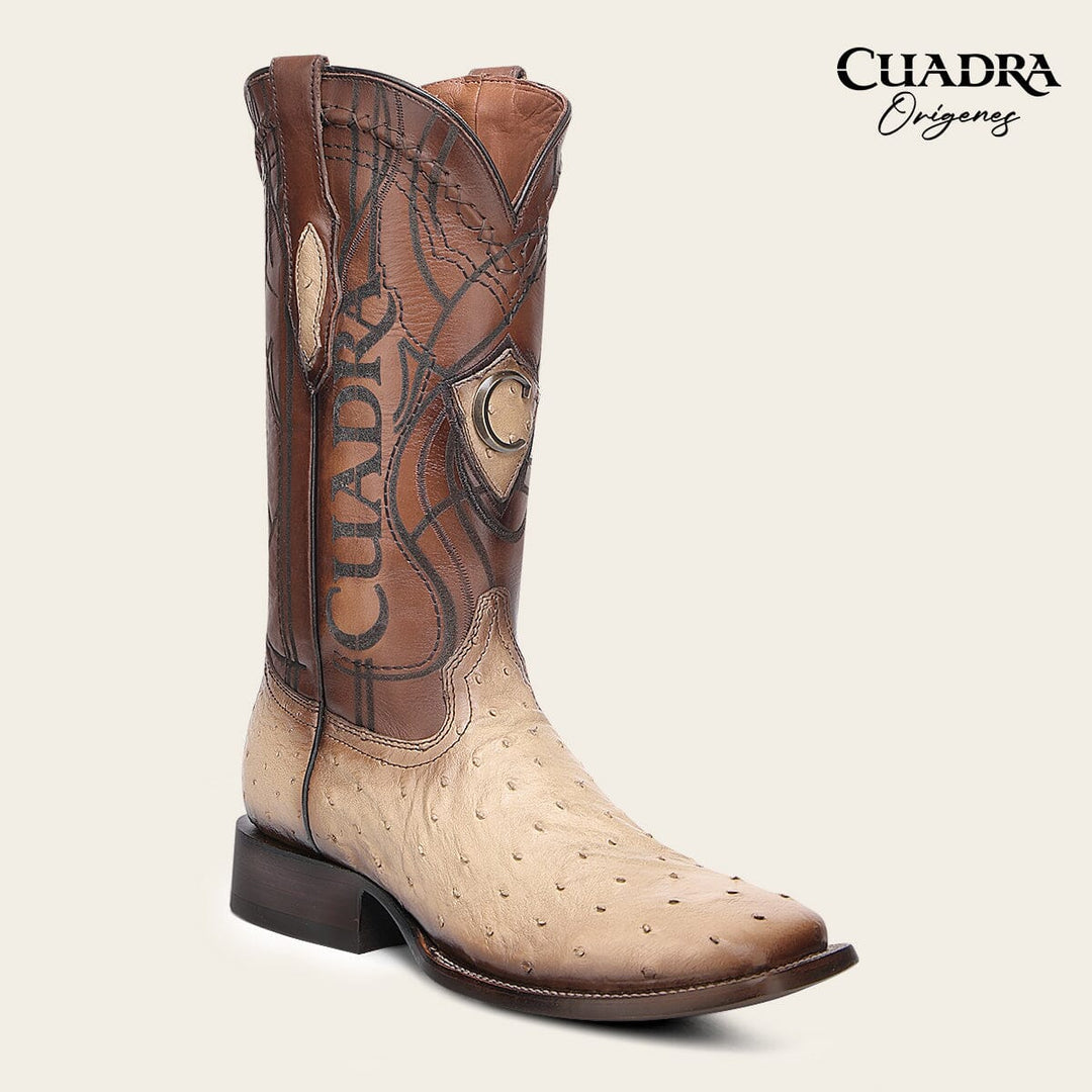 Bota tradicional Orígenes en piel genuina de avestruz para caballero Botas y Botines 