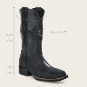 Bota de rodeo en piel genuina de mantarraya para caballero Botas y Botines 