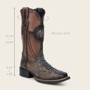 Bota rodeo en piel genuina de pitón para caballero Botas y Botines 