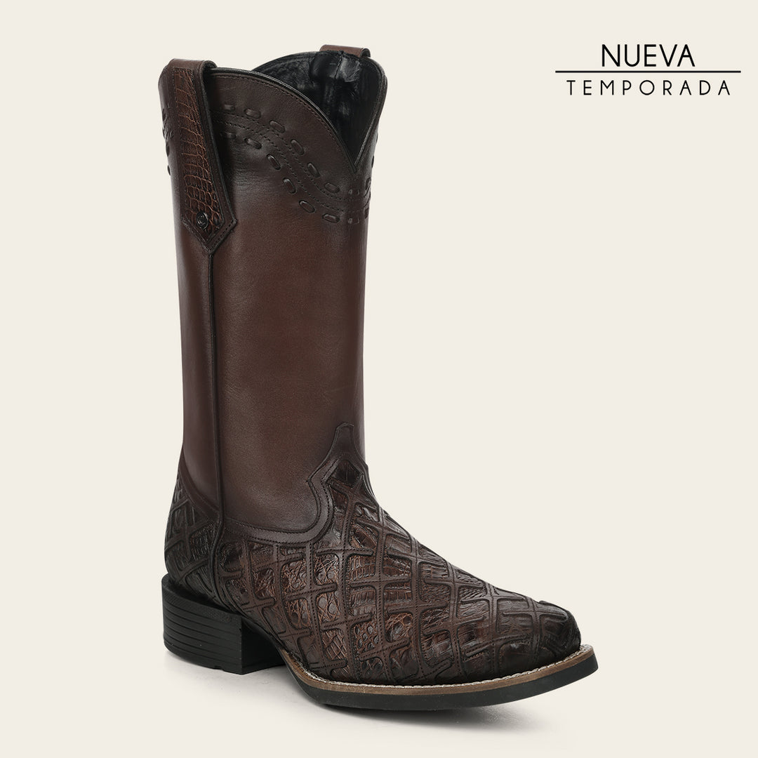 Bota rodeo en piel genuina de fuscus para caballero