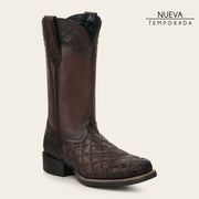 Bota rodeo en piel genuina de fuscus para caballero