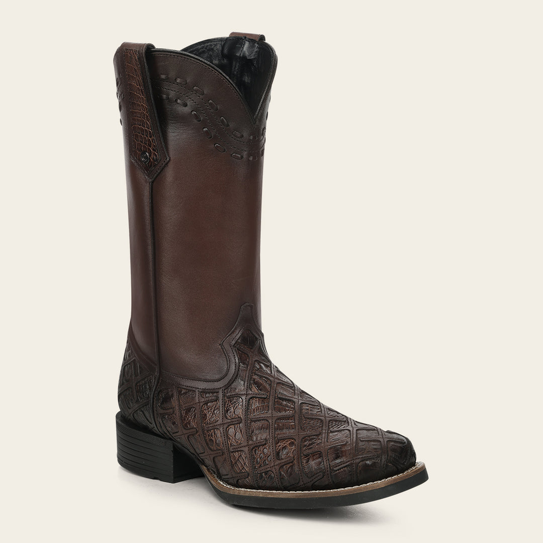 Bota rodeo en piel genuina de fuscus para caballero