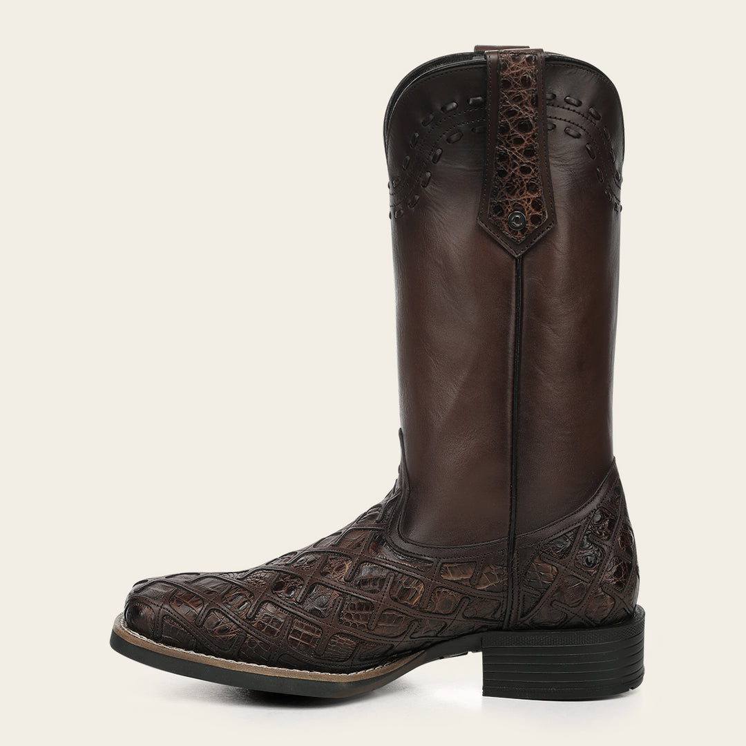 Bota rodeo en piel genuina de fuscus para caballero