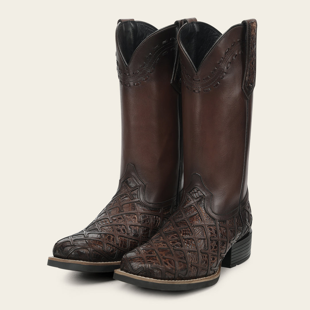 Bota rodeo en piel genuina de fuscus para caballero
