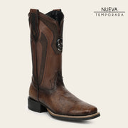 Bota rodeo en piel genuina de avestruz para caballero