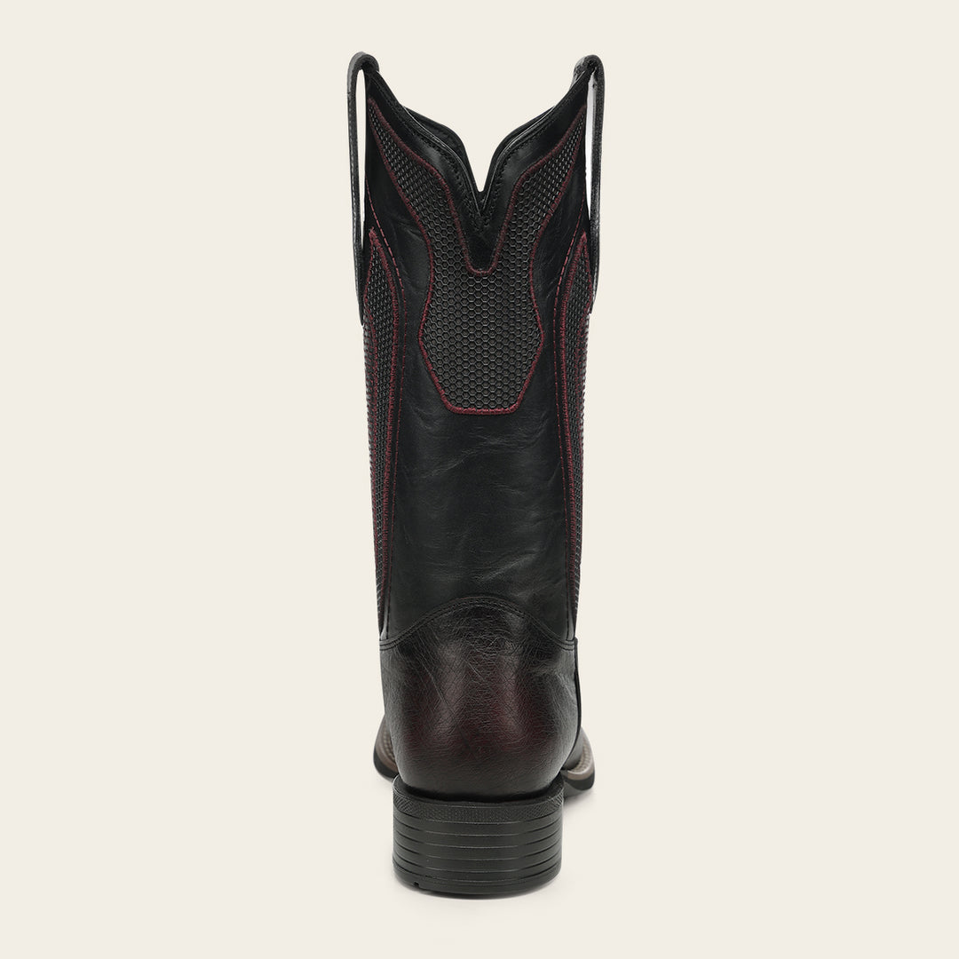 Bota rodeo en piel genuina de avestruz para caballero