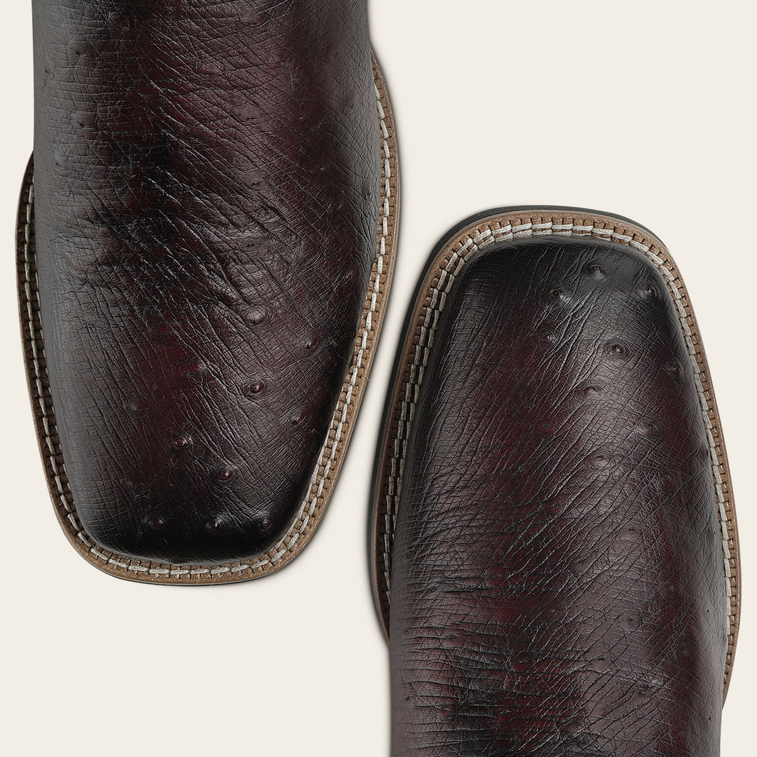 Bota rodeo en piel genuina de avestruz para caballero