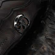 Bota de rodeo en piel genuina de avestruz para caballero