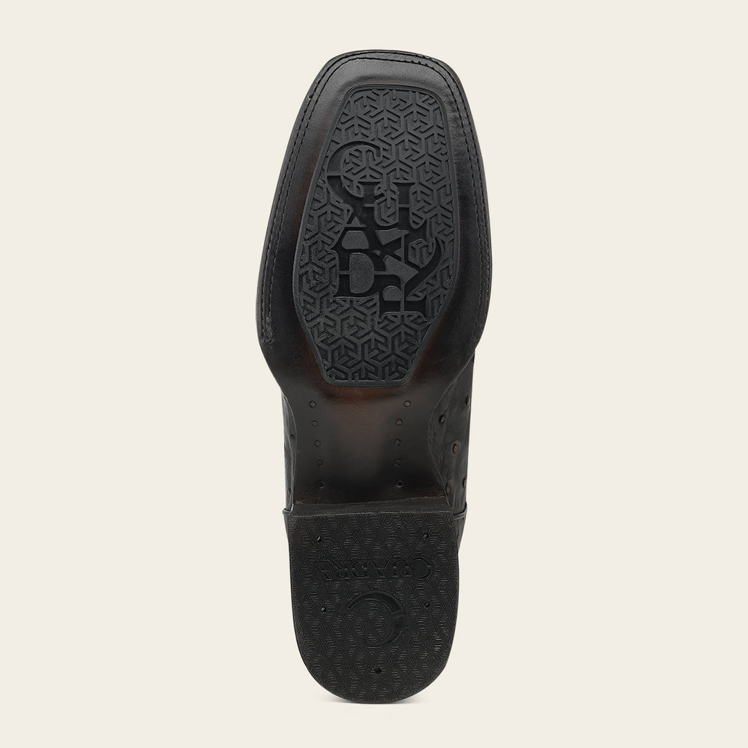 Bota de rodeo en piel genuina de avestruz para caballero