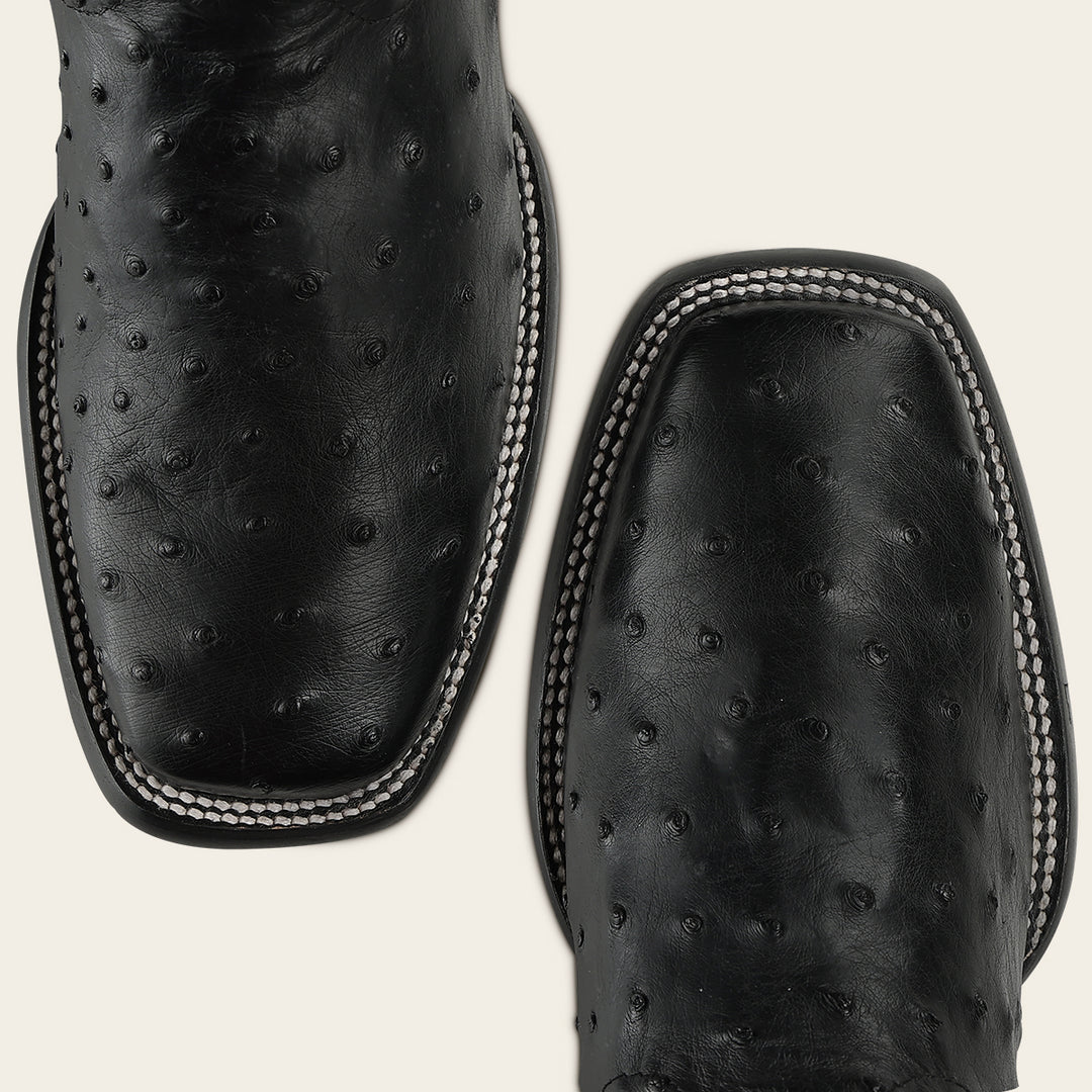 Bota de rodeo en piel genuina de avestruz para caballero