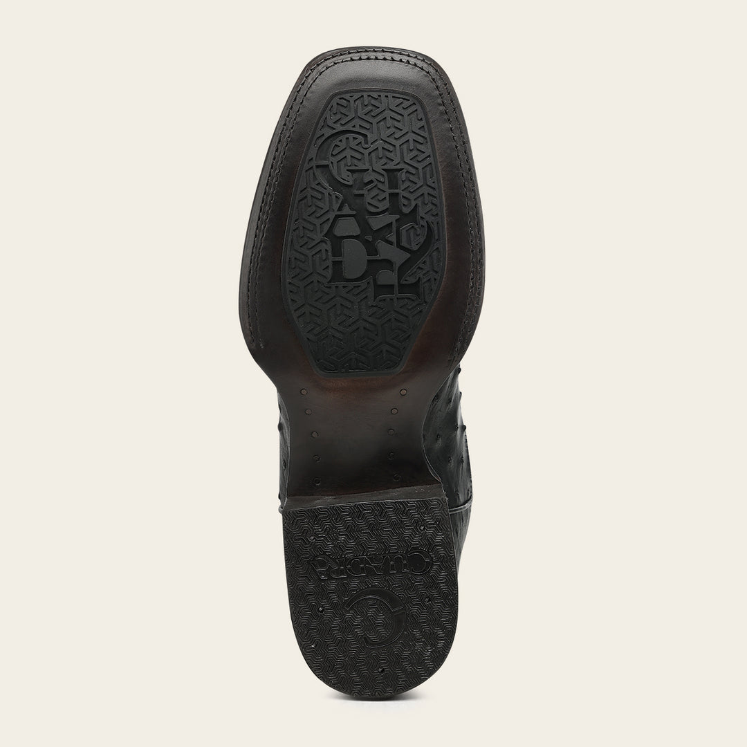 Bota de rodeo en piel genuina de avestruz para caballero