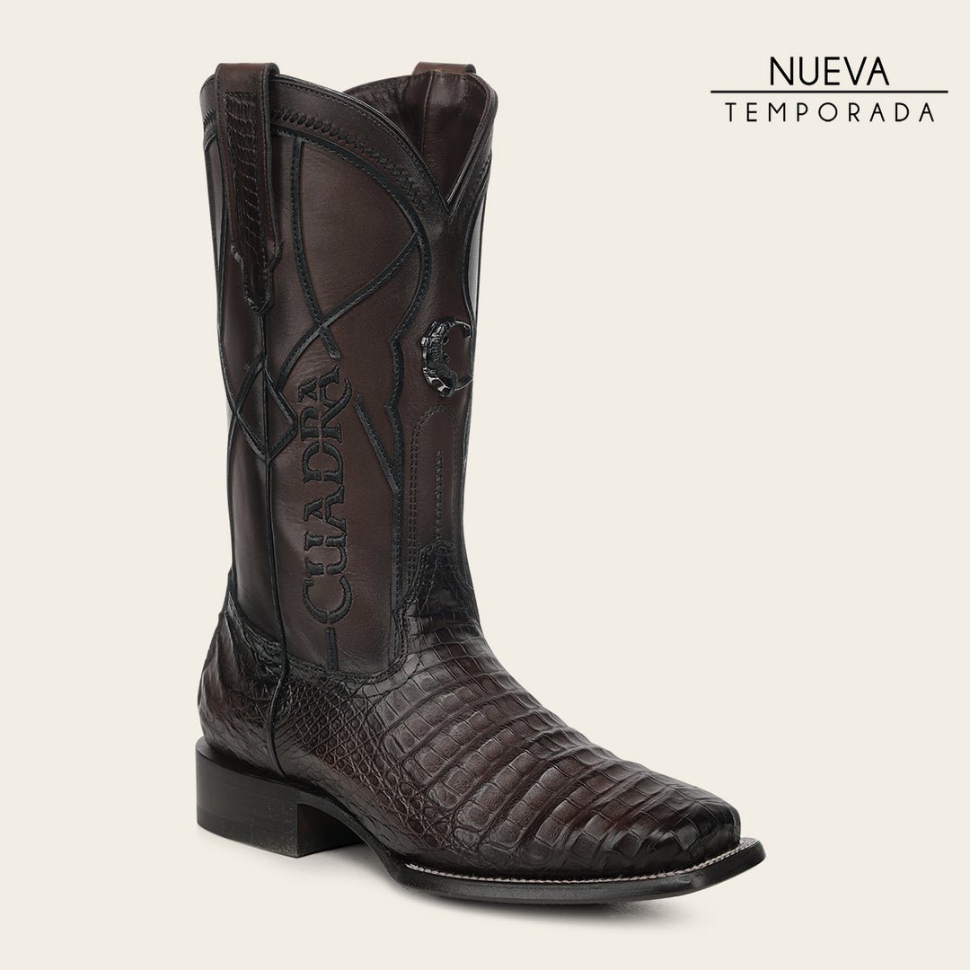 Bota de rodeo en piel genuina de fuscus para caballero