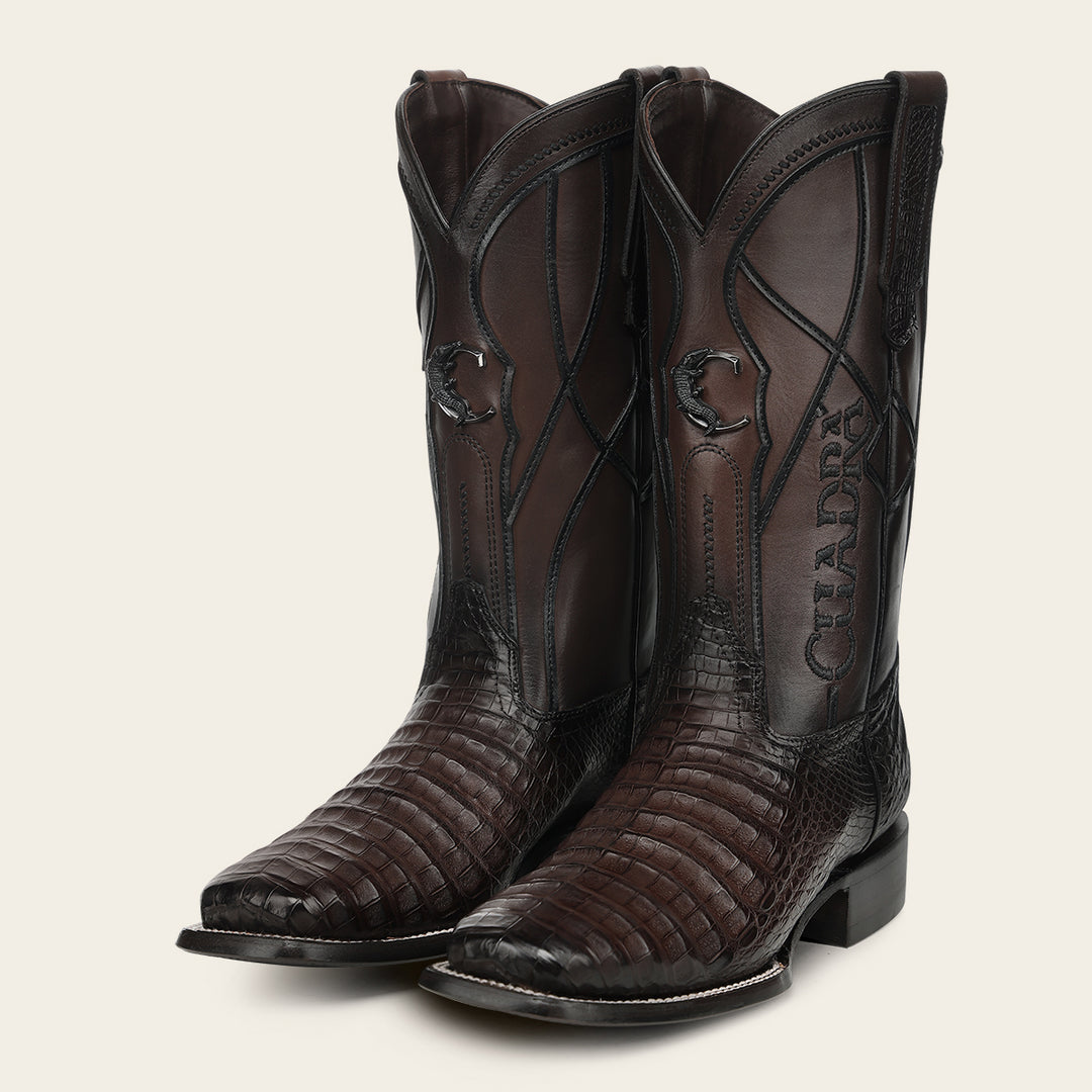 Bota de rodeo en piel genuina de fuscus para caballero