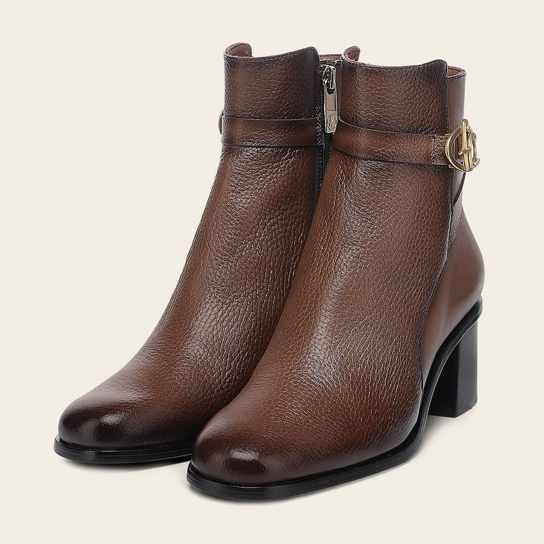 Botín de vestir en piel genuina de venado para dama Botas y Botines 