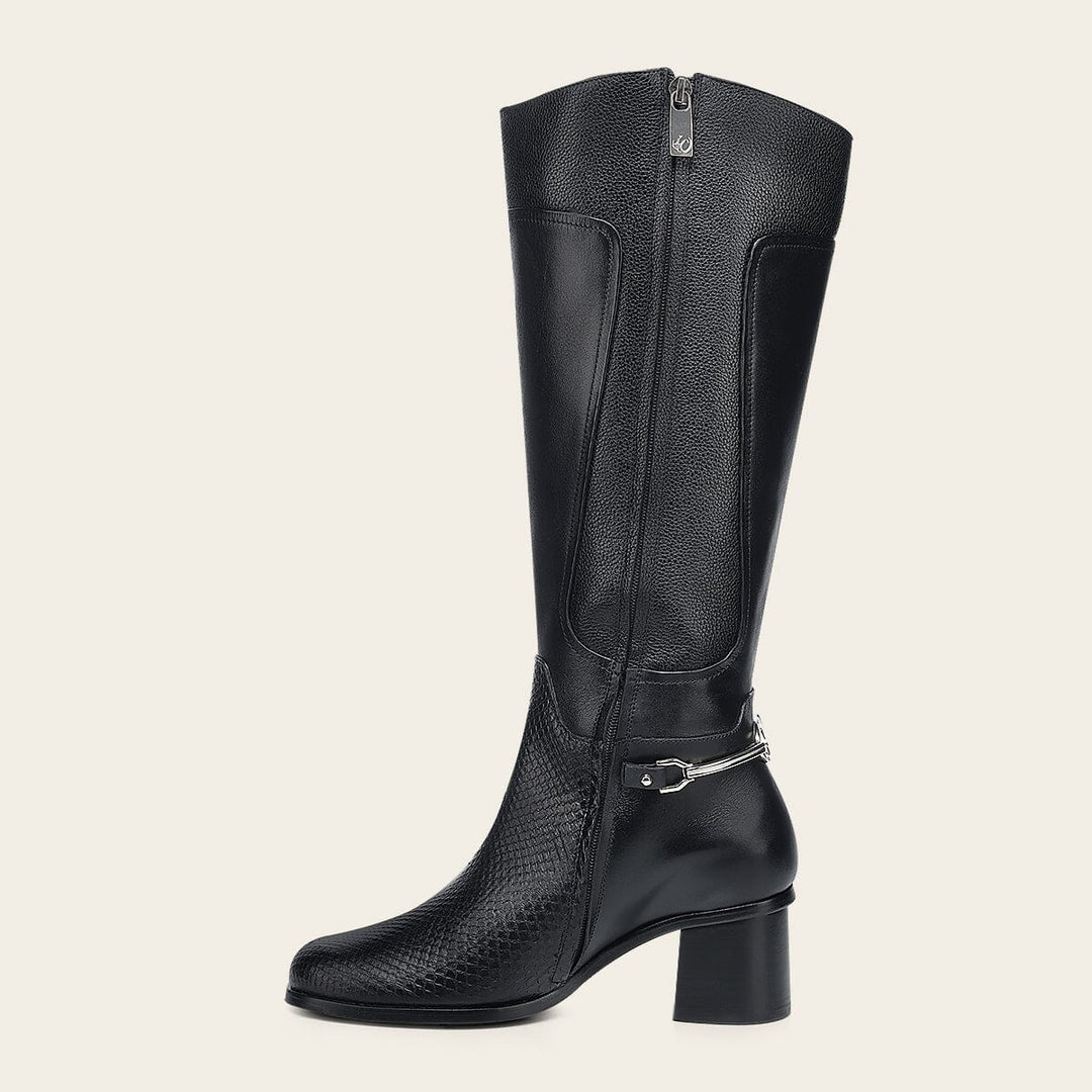 Bota de vestir en piel genuina de pitón para dama Botas y Botines 