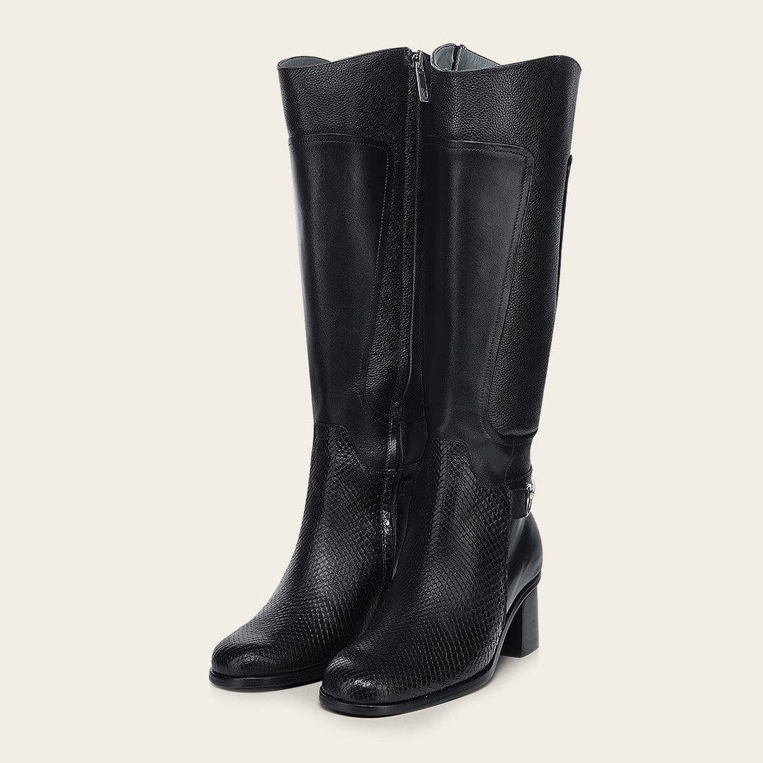 Bota de vestir en piel genuina de pitón para dama Botas y Botines 