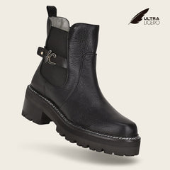 Botín casual en piel genuina de venado para dama Botas y Botines 