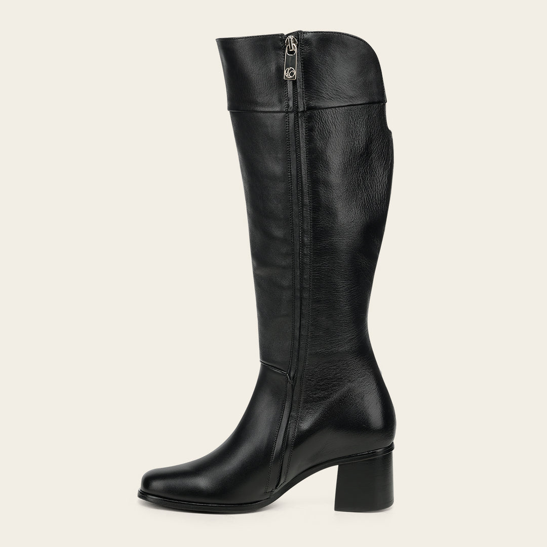 Bota alta de vestir en piel genuina de becerro para dama