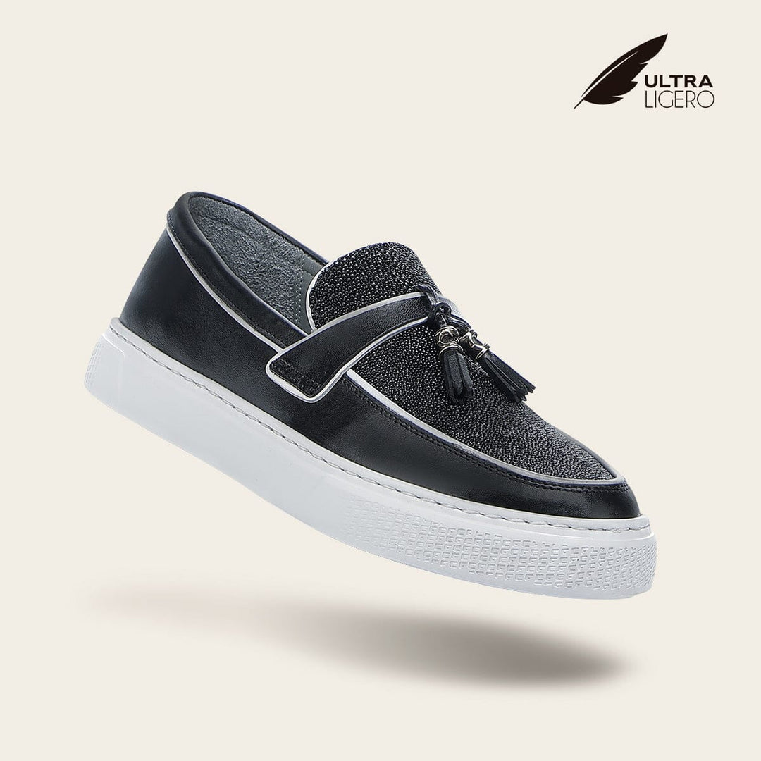 Mocasín en piel genuina de mantarraya para dama Zapatos 