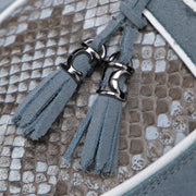 Mocasín en piel genuina de pitón para dama Zapatos 