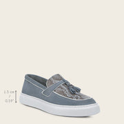 Mocasín en piel genuina de pitón para dama Zapatos 