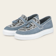 Mocasín en piel genuina de pitón para dama Zapatos 