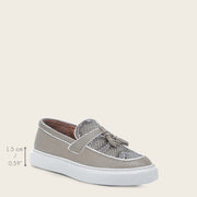 Mocasín en piel genuina de pitón para dama Zapatos 