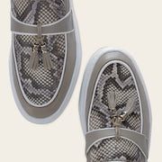 Mocasín en piel genuina de pitón para dama Zapatos 