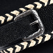 Sandalia en Piel Genuina de Mantarraya para dama Sandalia 