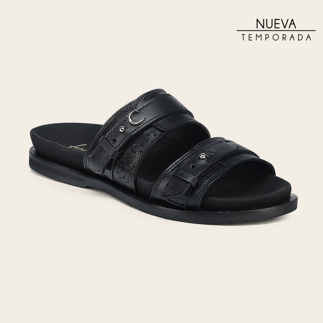 Sandalia en piel genuina de ternera para dama