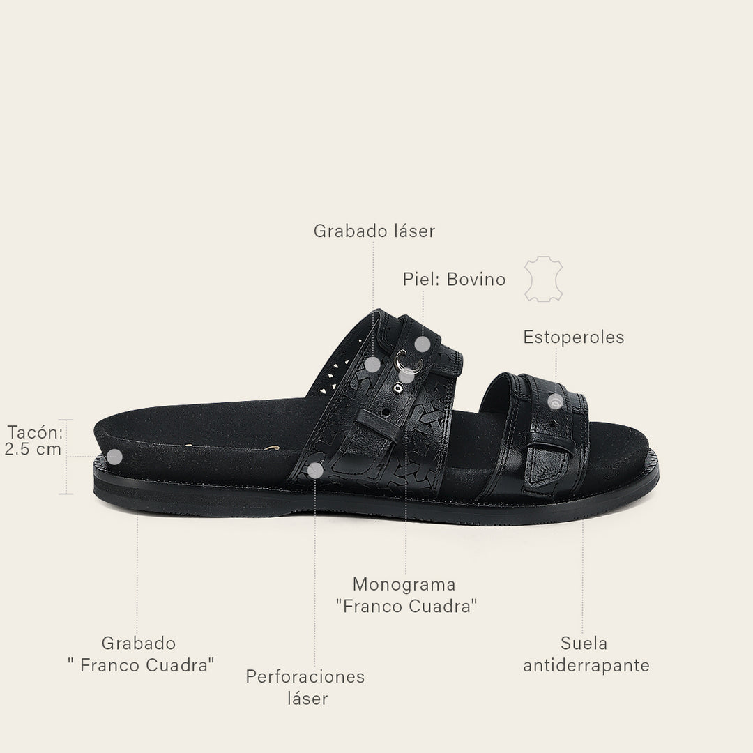 Sandalia en piel genuina de ternera para dama