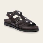 Sandalia en piel genuina de pitón para dama Sandalia 