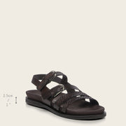 Sandalia en piel genuina de pitón para dama Sandalia 