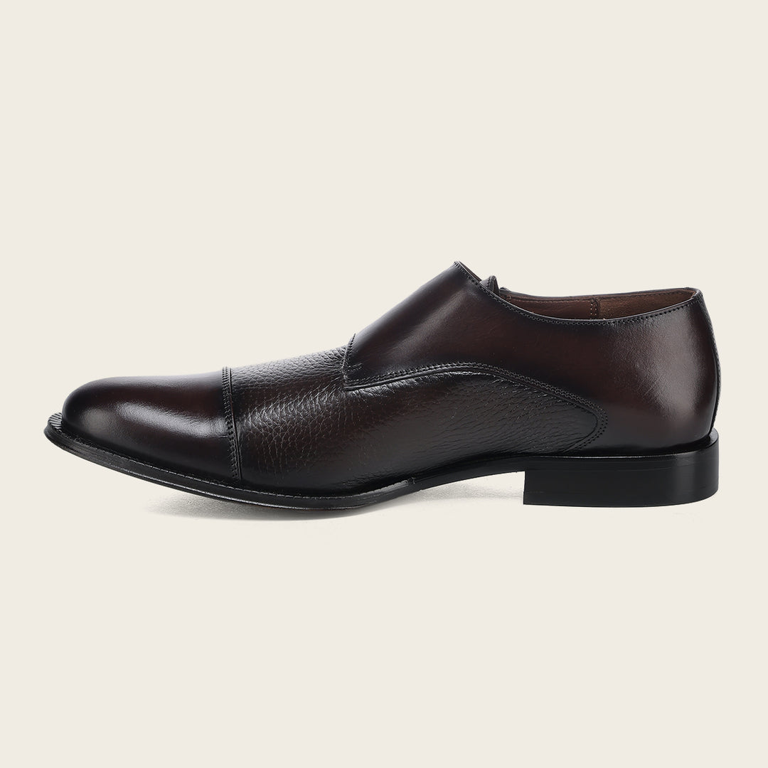 Calzado monkstrap en piel genuina de venado