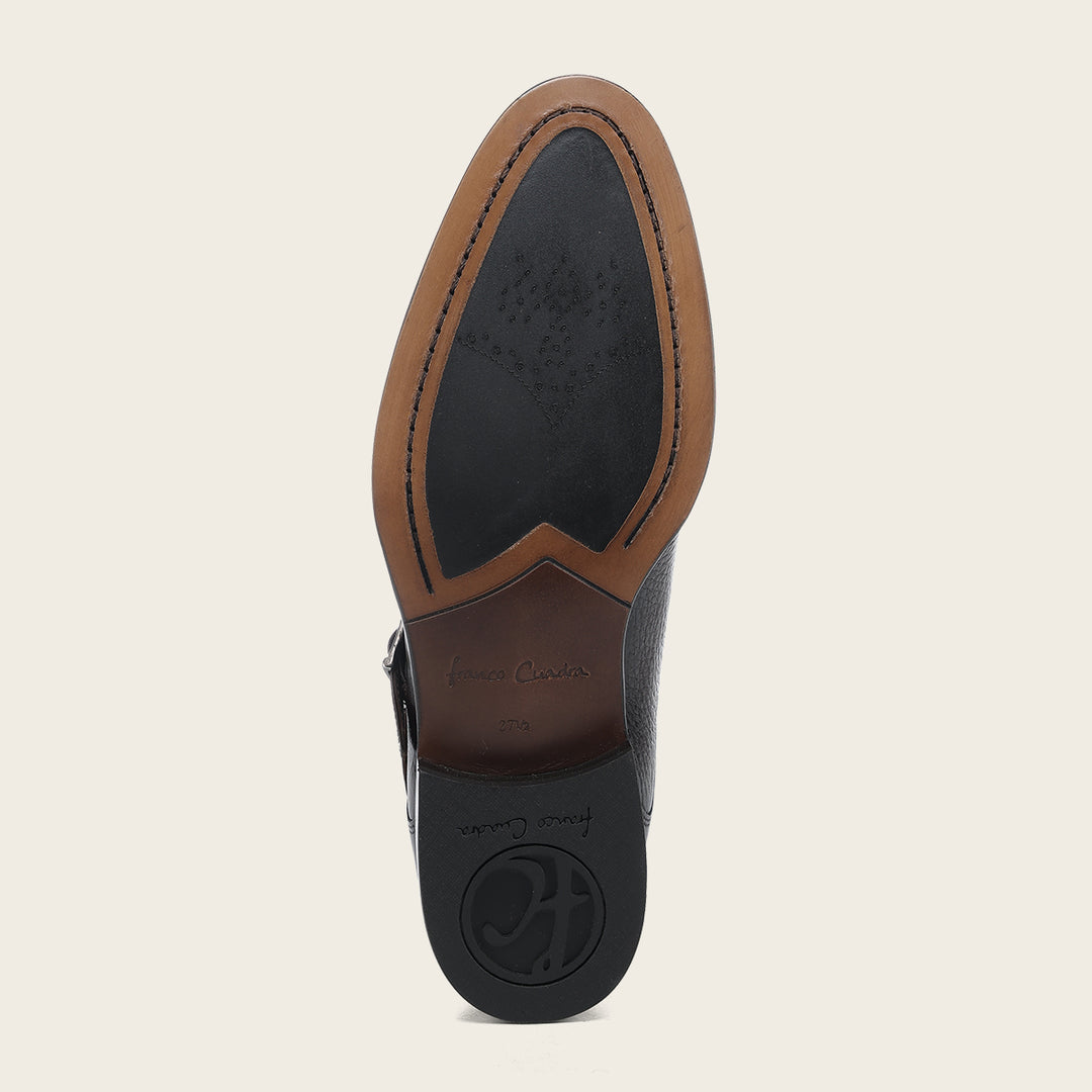 Calzado monkstrap en piel genuina de venado