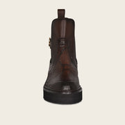 Botín casual en piel genuina de pitón para dama Botas y Botines 