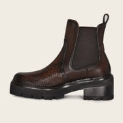 Botín casual en piel genuina de pitón para dama Botas y Botines 